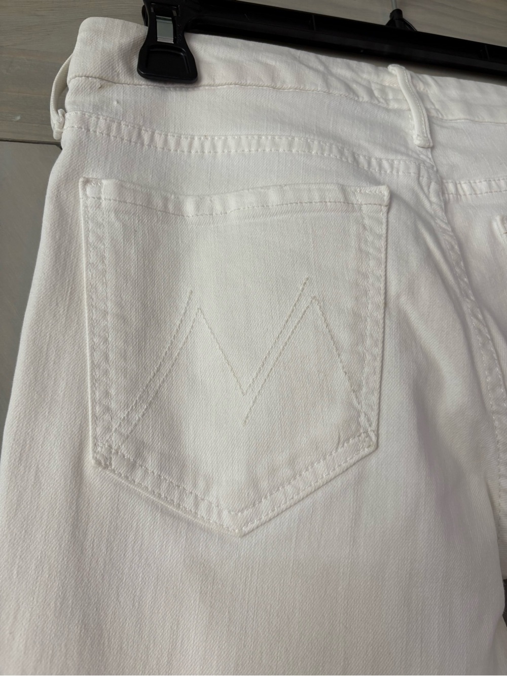 MOTHER White Ankle Crop Jeans